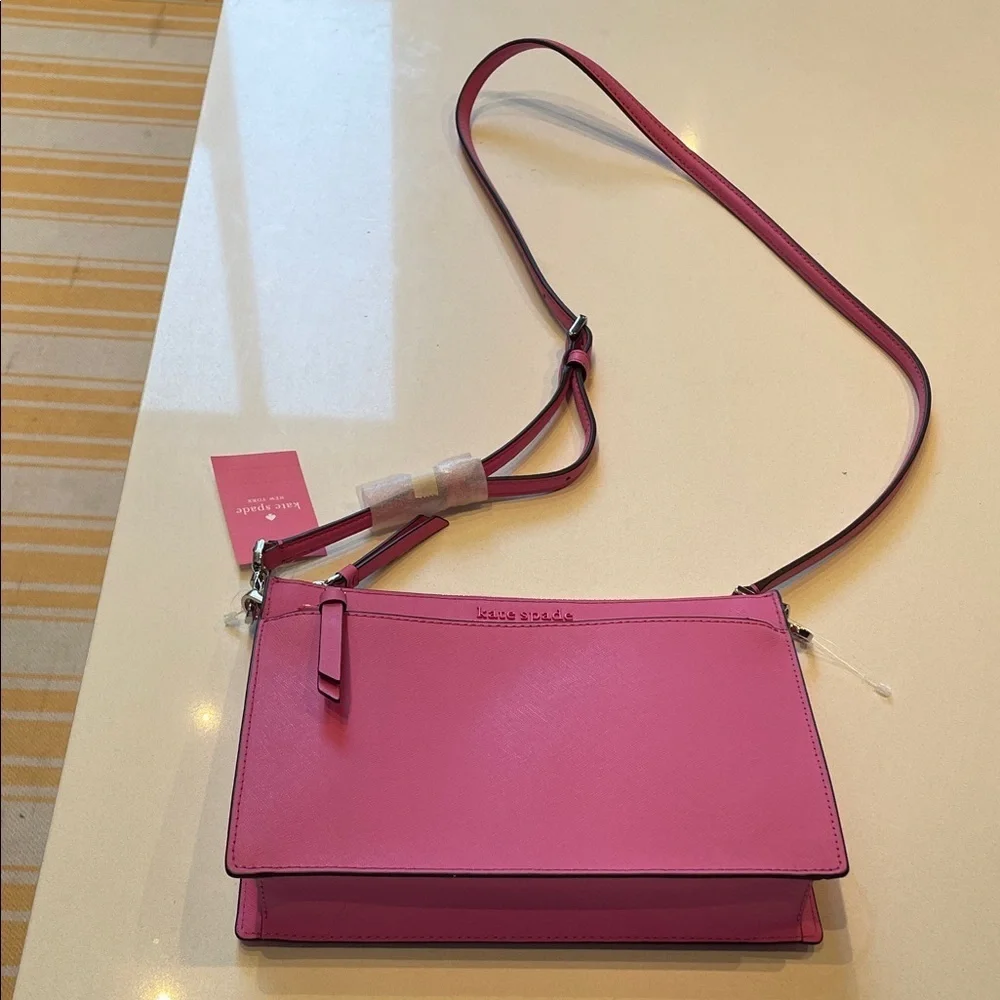 🆕 Kate Spade New York Crossbody Shoulder Bag, Hot Pink, Bright Peony, Zippered